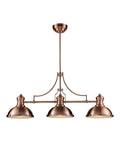 3-Light Billiard Island Light in Antique Copper D1739
