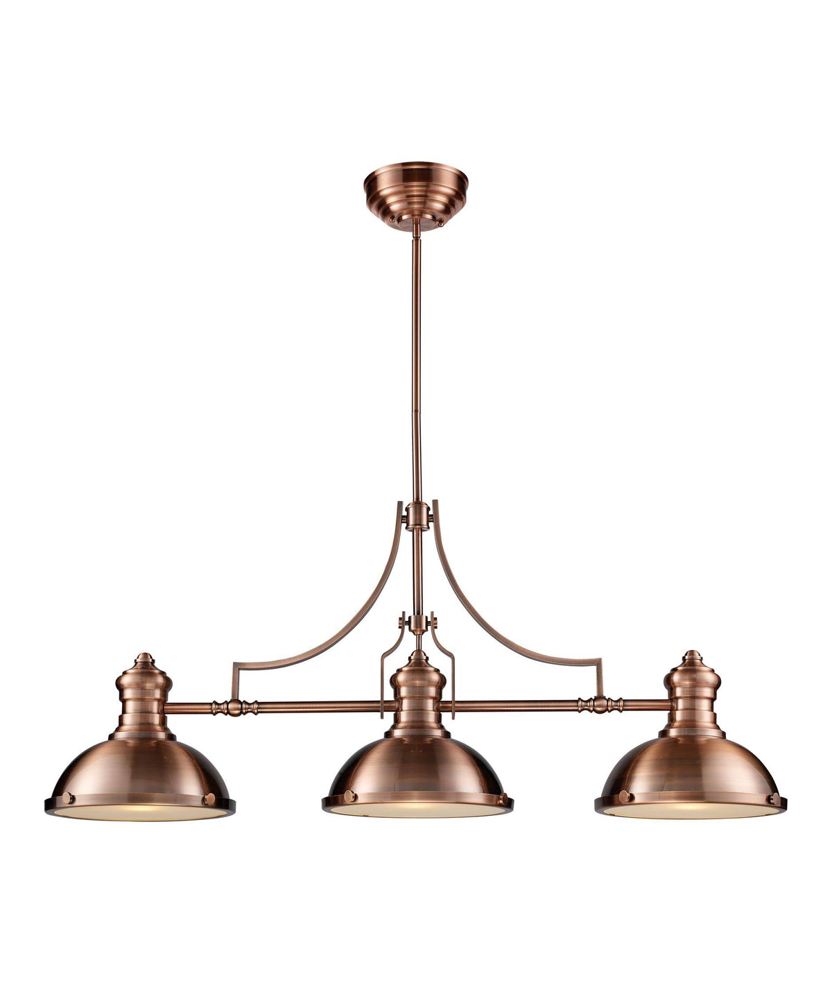 3-Light Billiard Island Light in Antique Copper D1739
