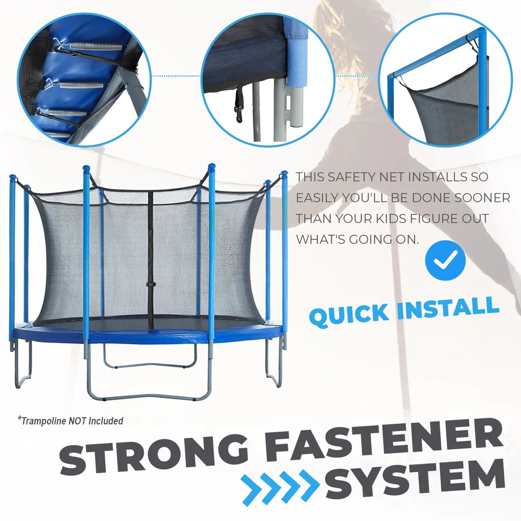 Trampoline Safety Enclosure Net, 6 Poles & Hardware, Fits 16 FT. Round Frame Q38102