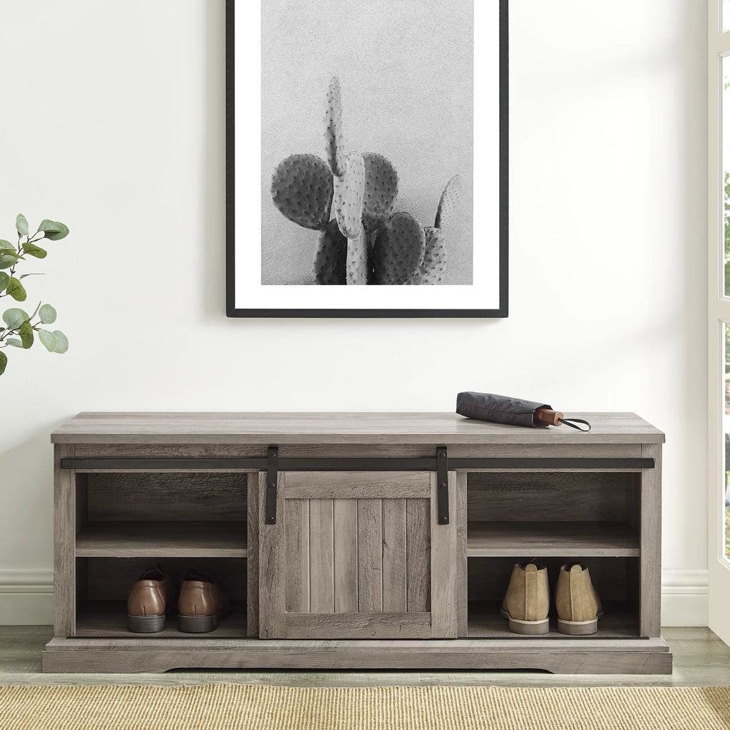 Gray Wash Storage Bench C346925