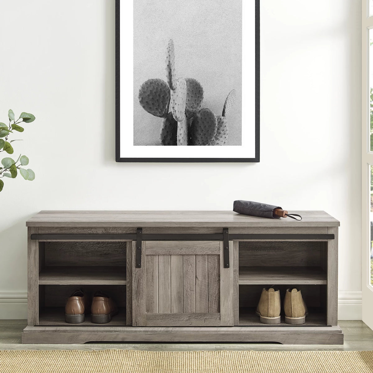 Gray Wash Storage Bench C346925