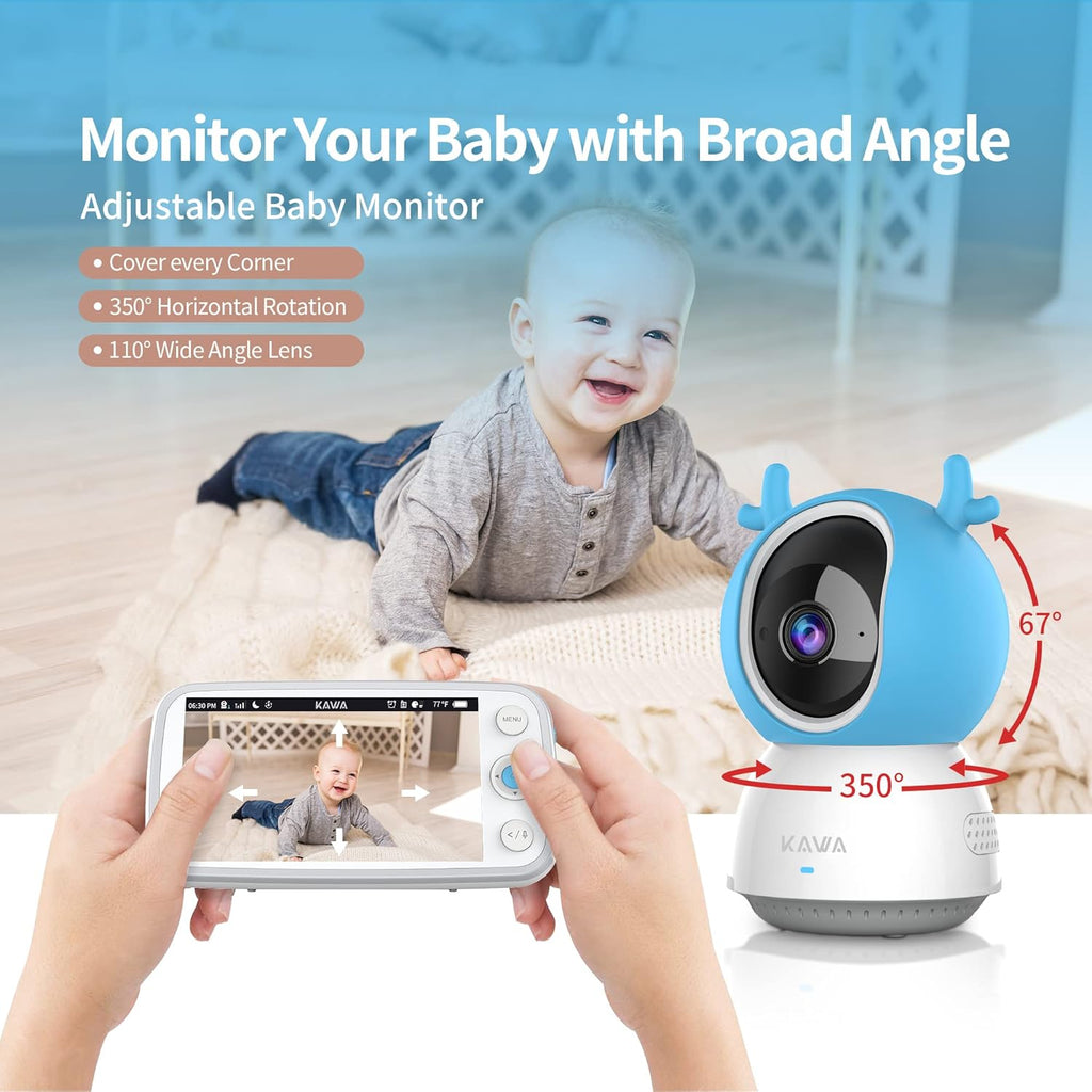 Baby Monitor with Camera and Audio, 720P HD Display, Night Vision, 2-Way Audio M7401