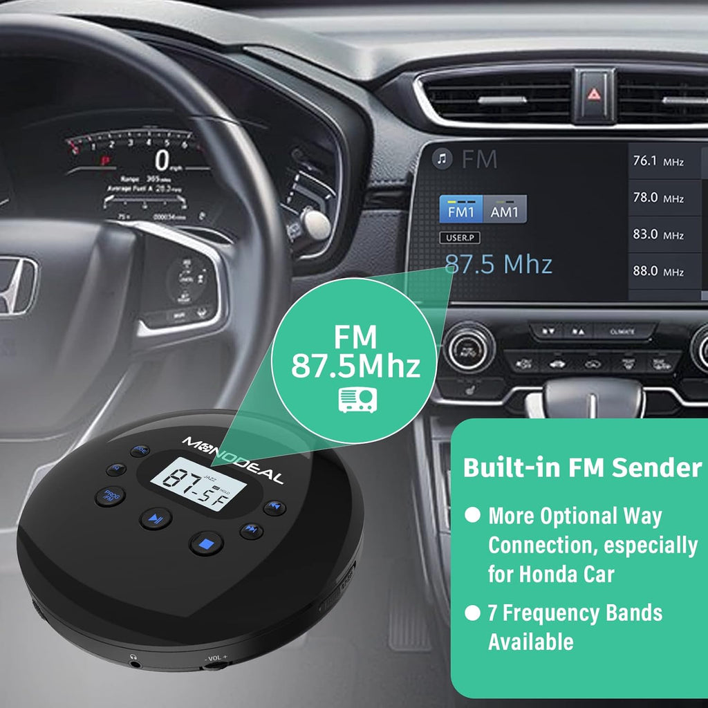 Portable CD Player with FM Transmitter E834383