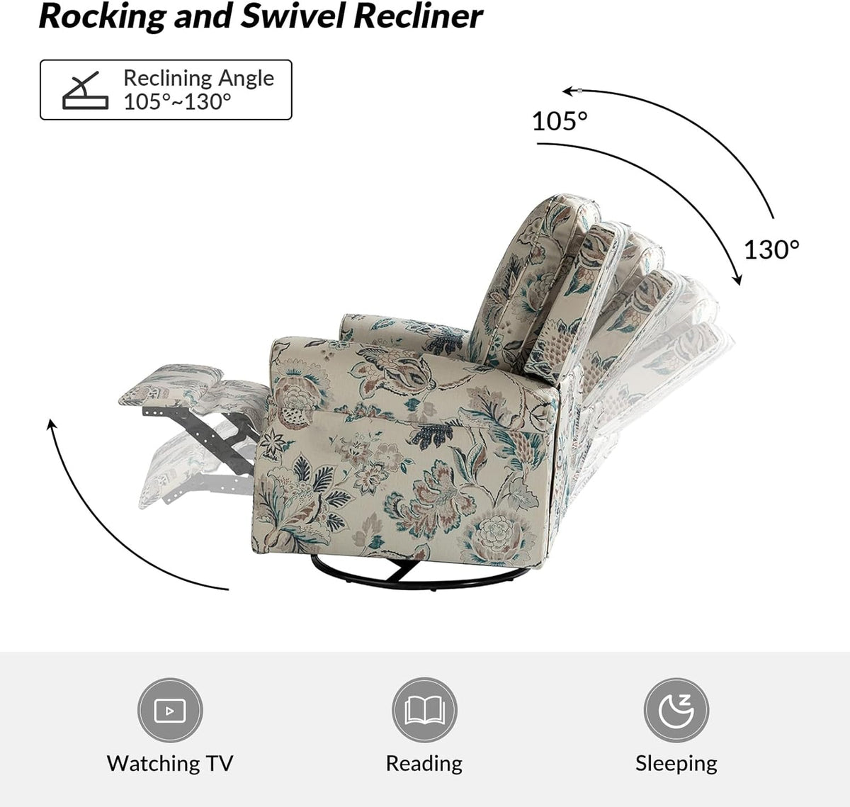 Farmhouse Upholstery Recliner with Rolled Arms S9670