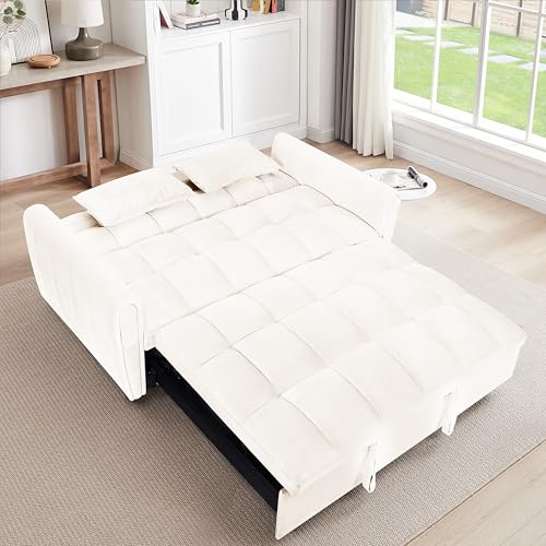 Dark Gray Velvet 3 in 1 Sleeper Sofa Bed Q49293