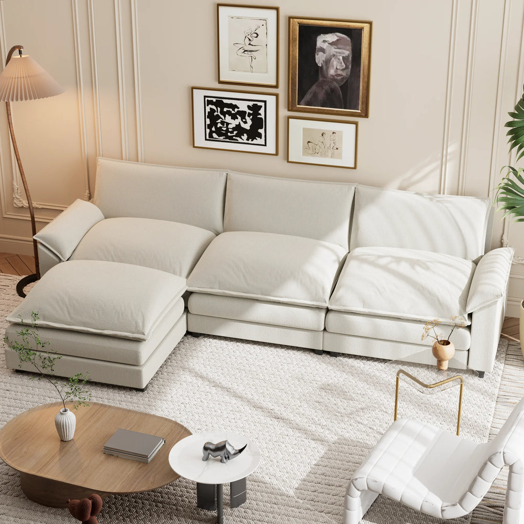 Gray L-shaped Sectional Sofa with Reversible Chair B75395