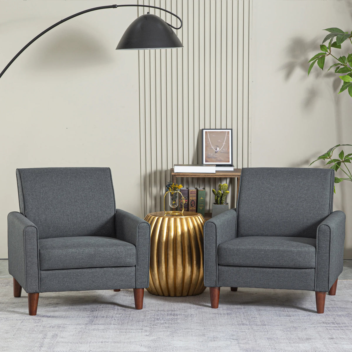 Single Sofa Chair with Four Wooden Legs B77460