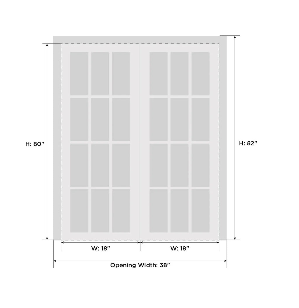 Solid French Double Doors 36 x 80 inches Painted White Oak Wood C75563