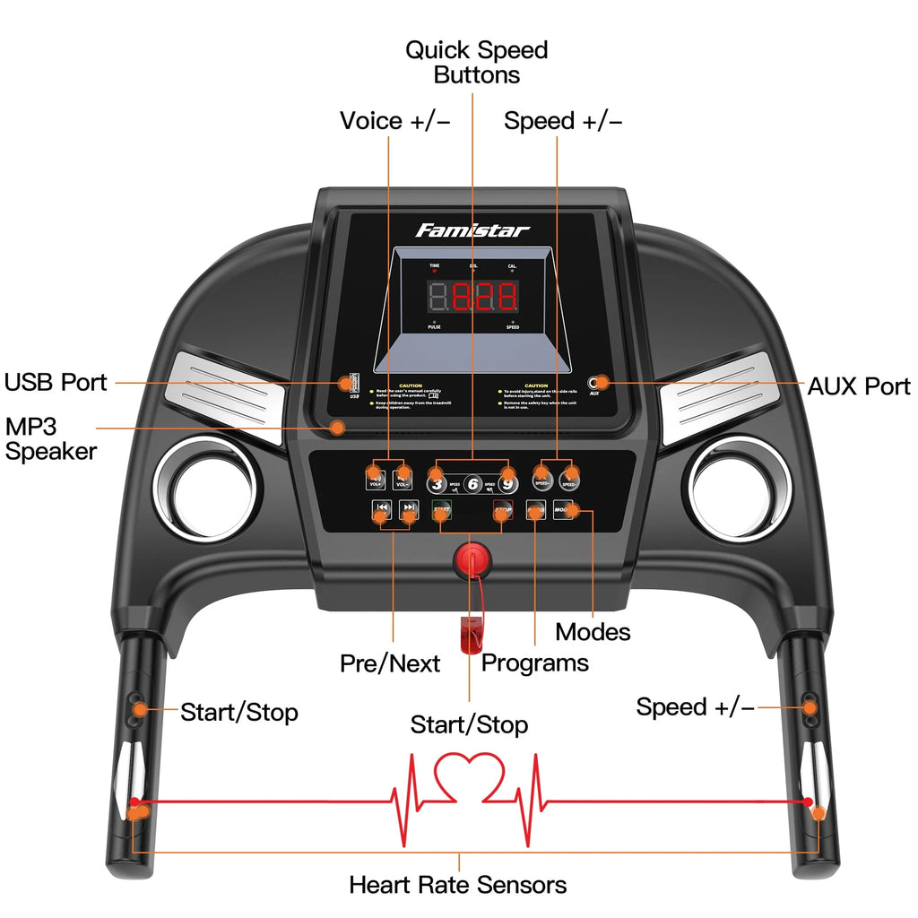 4.5HP Folding Treadmill with 15% Auto Incline G163