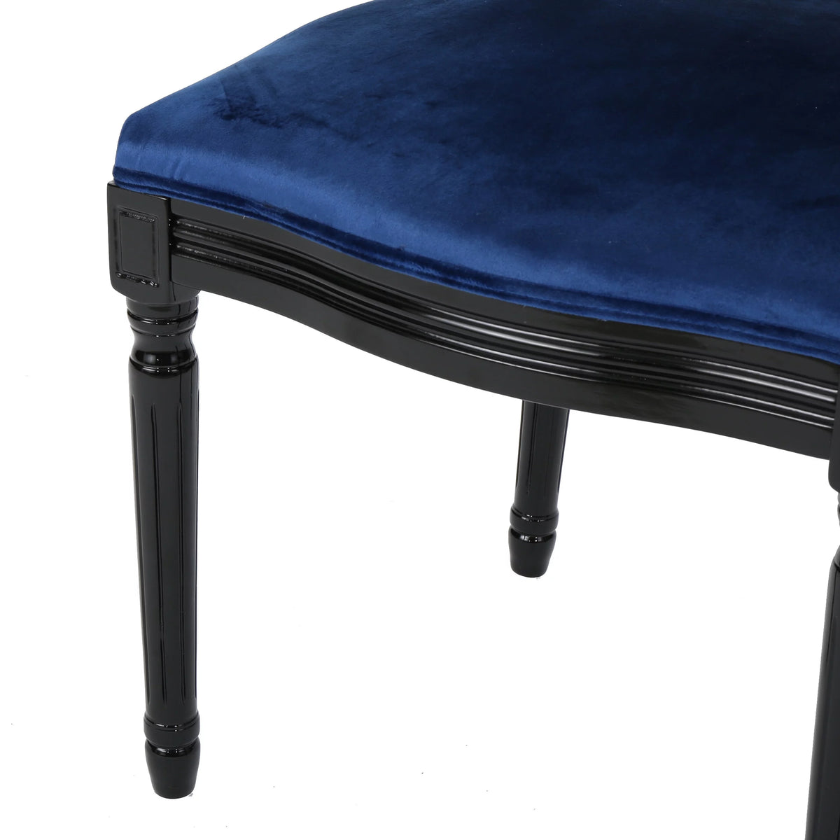 Velvet Dining Chairs Set of 4 Navy Blue O748