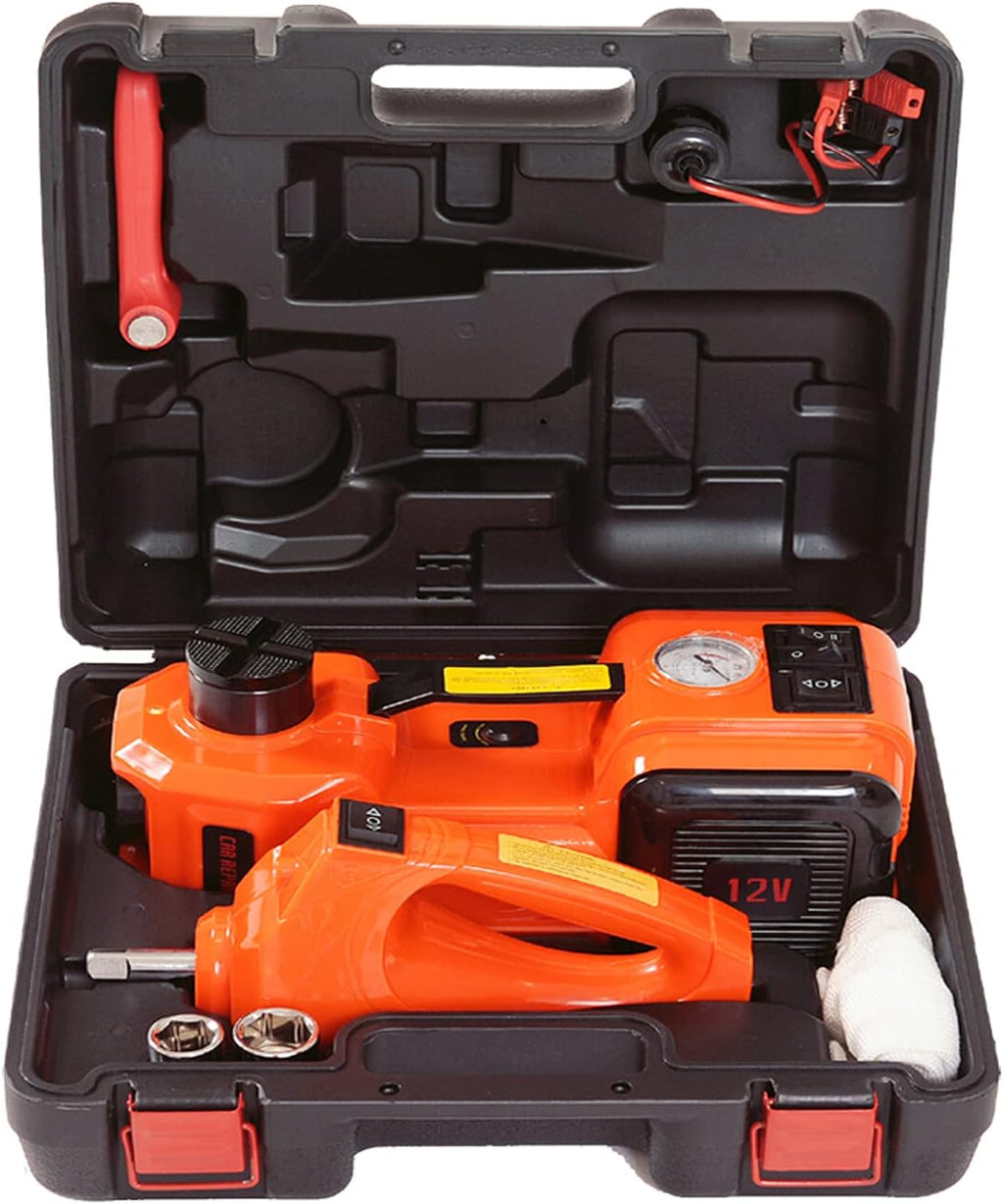 12V Electric Car Jack Kit 5 Ton Portable with Lug Wrench Air Compressor E80574