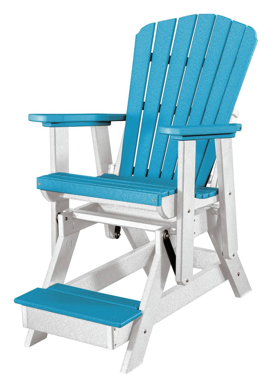 Aruba Blue on White Base Balcony Glider Q4455