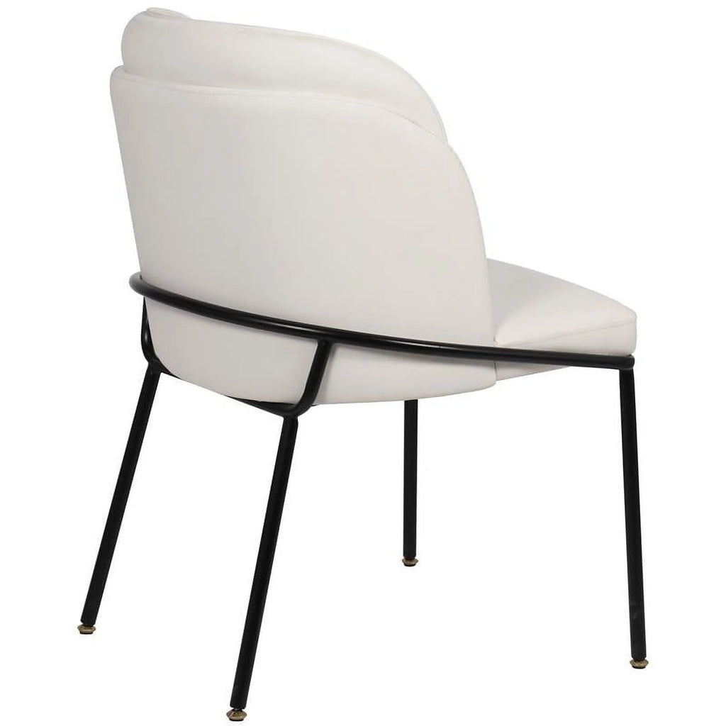 White Vegan Leather Dining Chair C5347