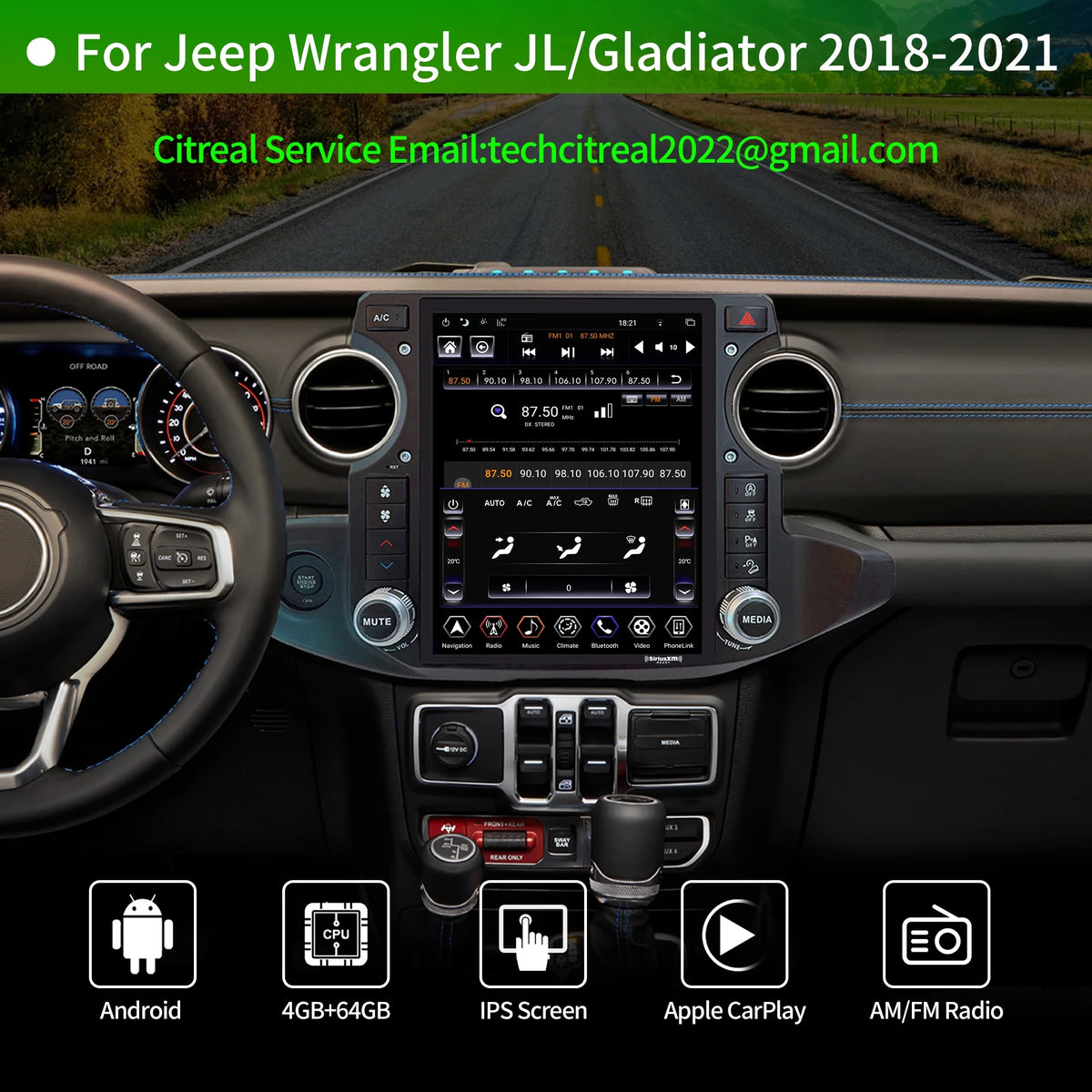 12.1 inch Touch Screen Car Radio Stereo with Apple Carplay U63402