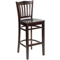 Walnut Wood Vertical Slat Back Barstool I31528
