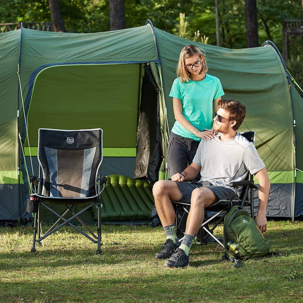 Folding Padded High Back Camping Chair Y9307