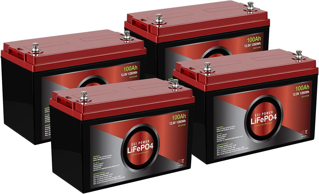12V 100Ah Lithium LiFePO4 Deep Cycle Rechargeable Battery 2 Pack E77832