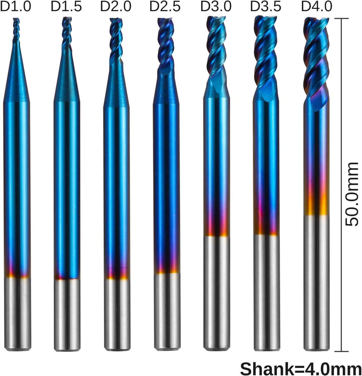 6pcs 3-Flute Square End Mill 1/4'' Shank X49278