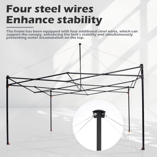 Heavy Duty Canopy 10x10 Pop Up Commercial Canopy Tent with 3 Side Walls, Roller Bag, 4 Weight Bags, Stakes and Ropes (White, 10 * 10FT) L90823