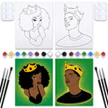 2 Pack Pre Drawn Stretched Canvases Paint Art Set 8x10 Q15415