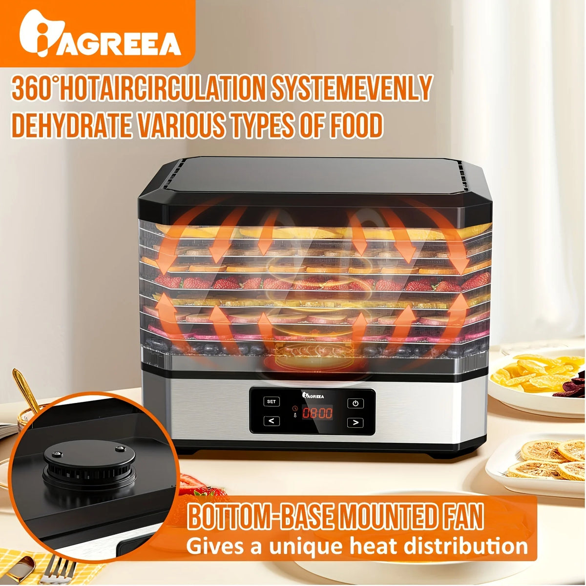 8 Trays Digital Food Dehydrator W620