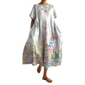Womens Boho Floral Maxi Dresses Summer Casual Loose Oversized Long Dress Pockets J7266