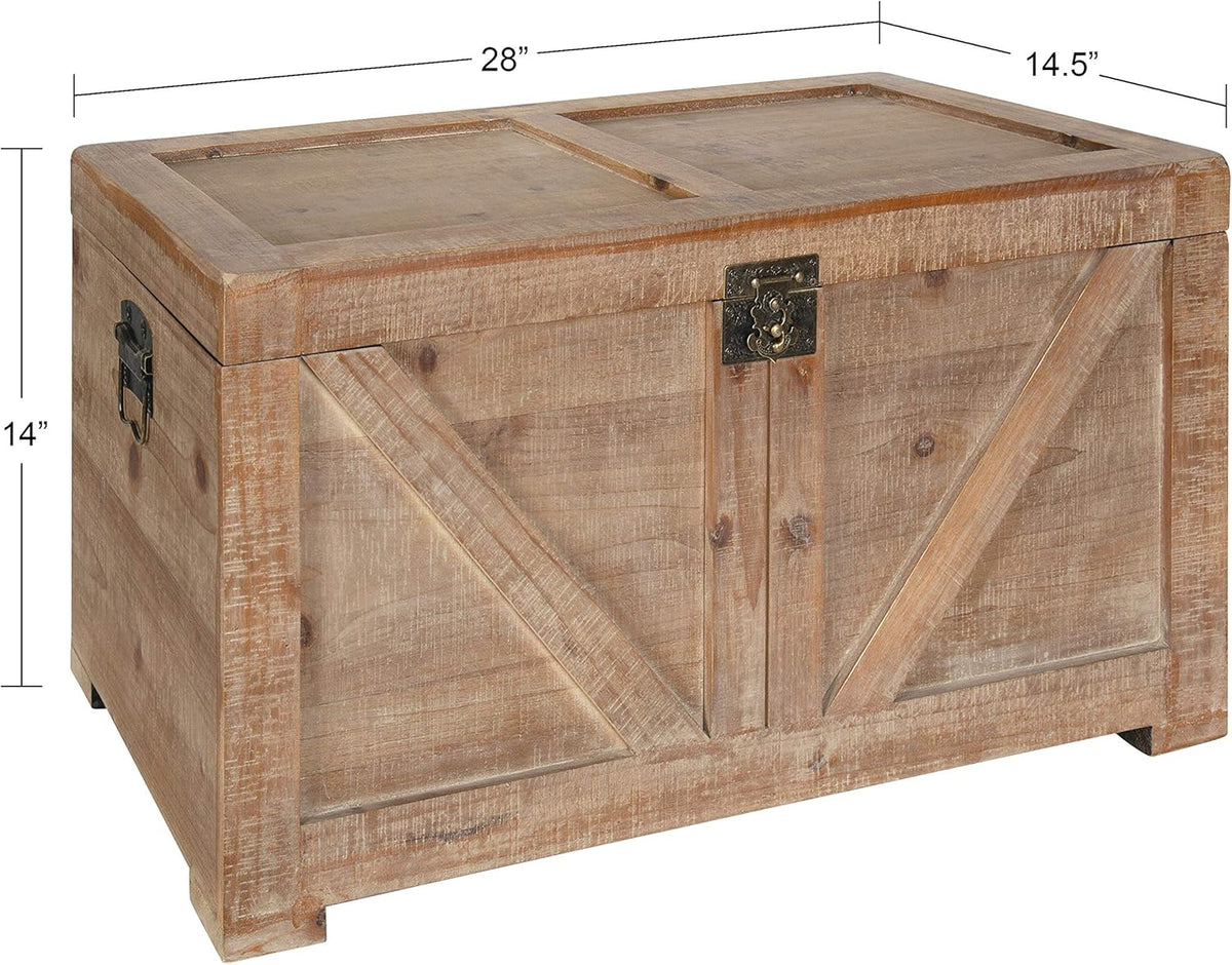 Small Gray Wooden Storage Chest Q566