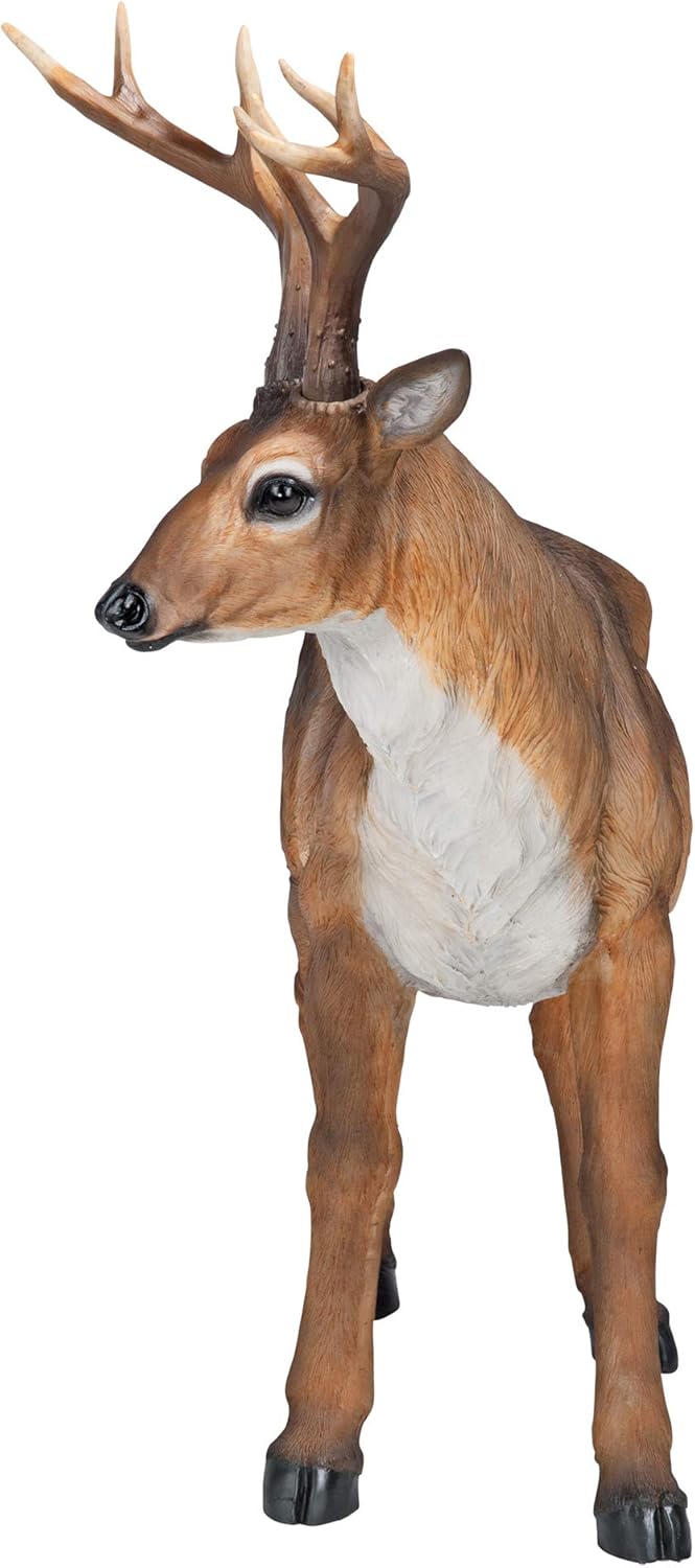 28 Inches Long Brown Handcast Polyresin Deer Statue K778590