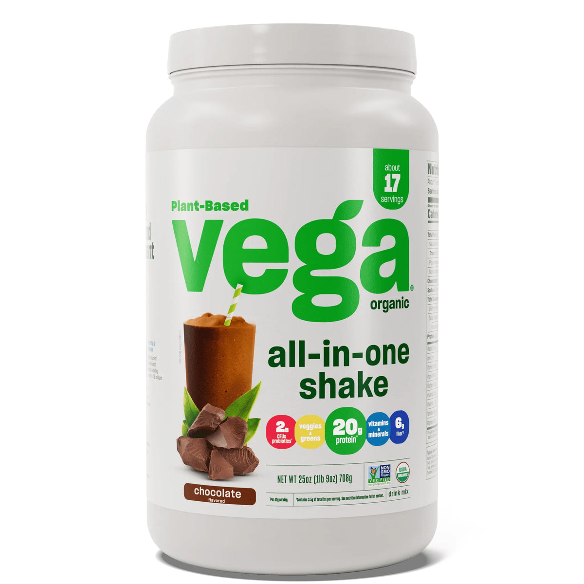 Chocolate Plant Based Protein Powder, 1.93 Pounds, 19 Servings Q23952