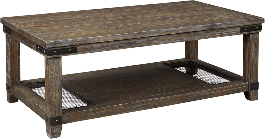 Light Brown Lift Top Cocktail Table with Cupholders and Casters K152808