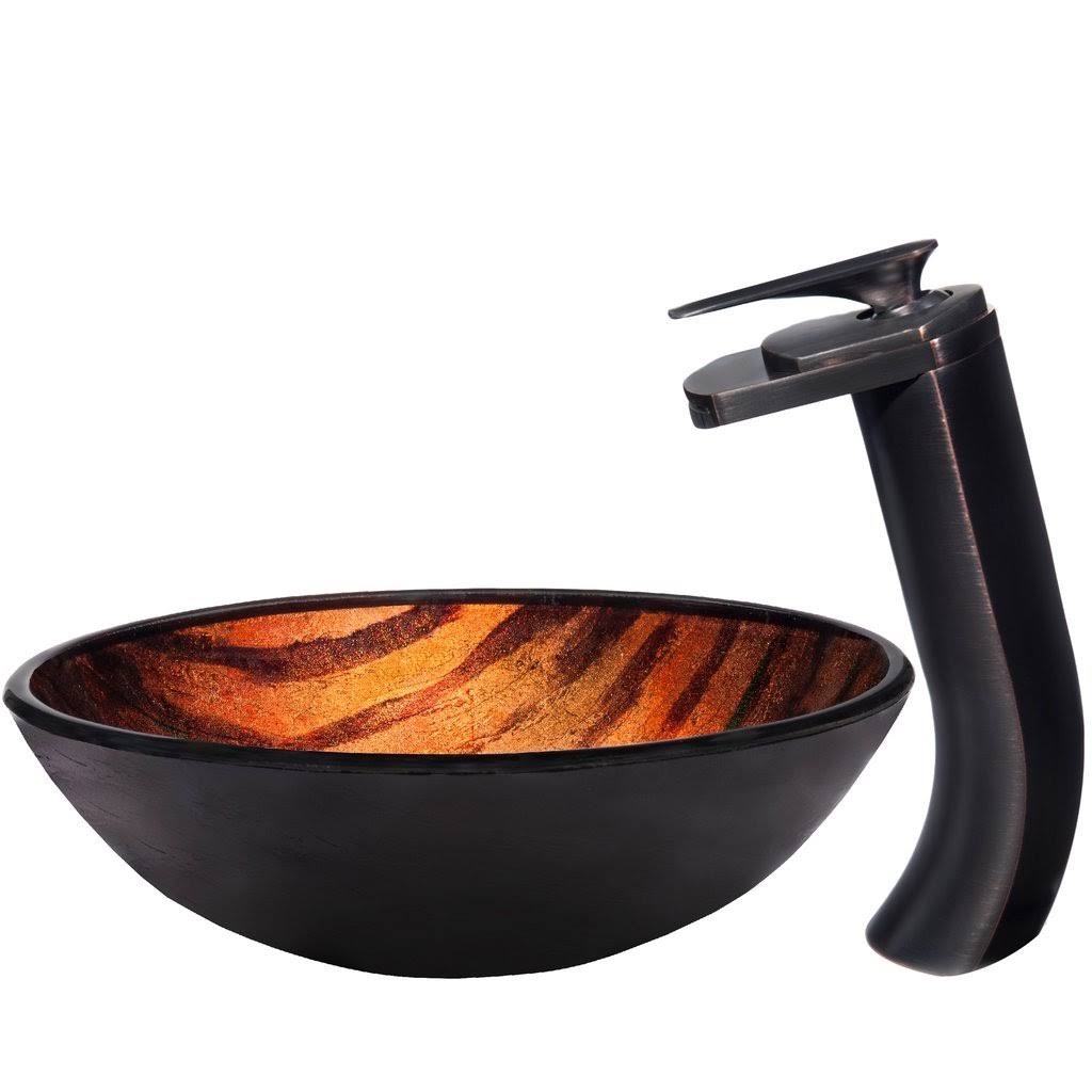 Glass Vessel Bathroom Sink Set V555996