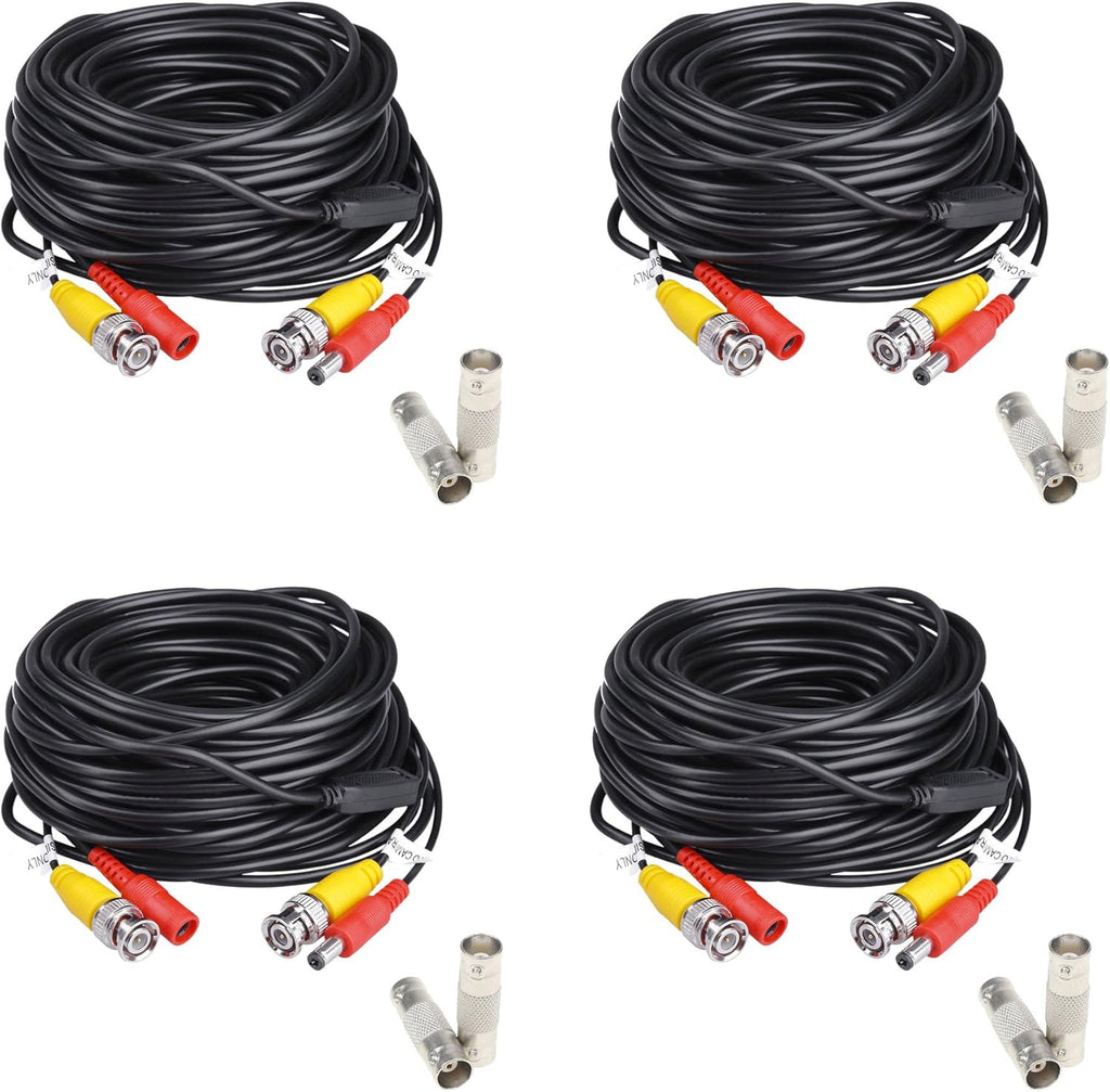 200ft BNC Video and Power Cable 4 Pack Black R1713