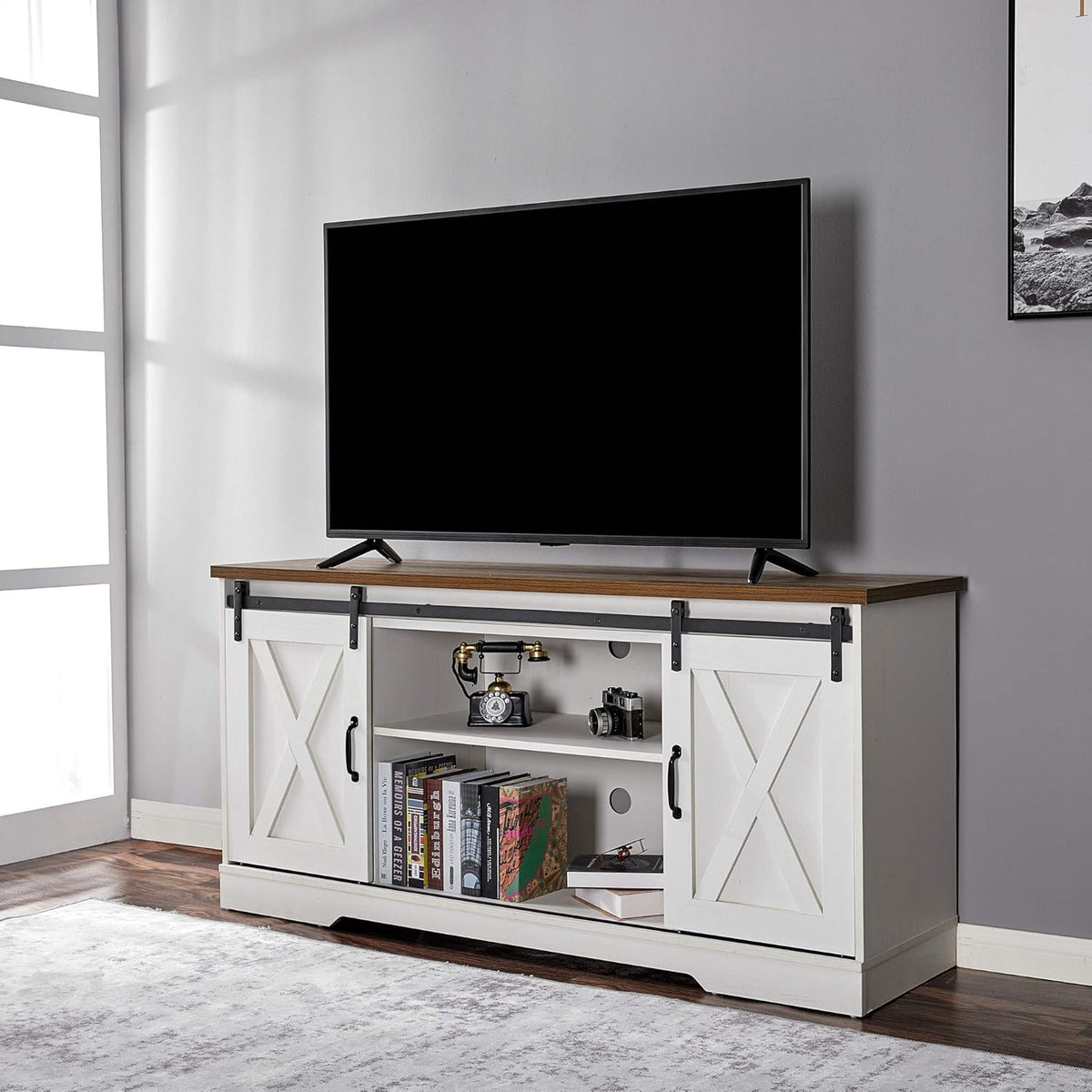 White Wood Fireplace TV Stand with 23'' Electric Fireplace Insert Q4652