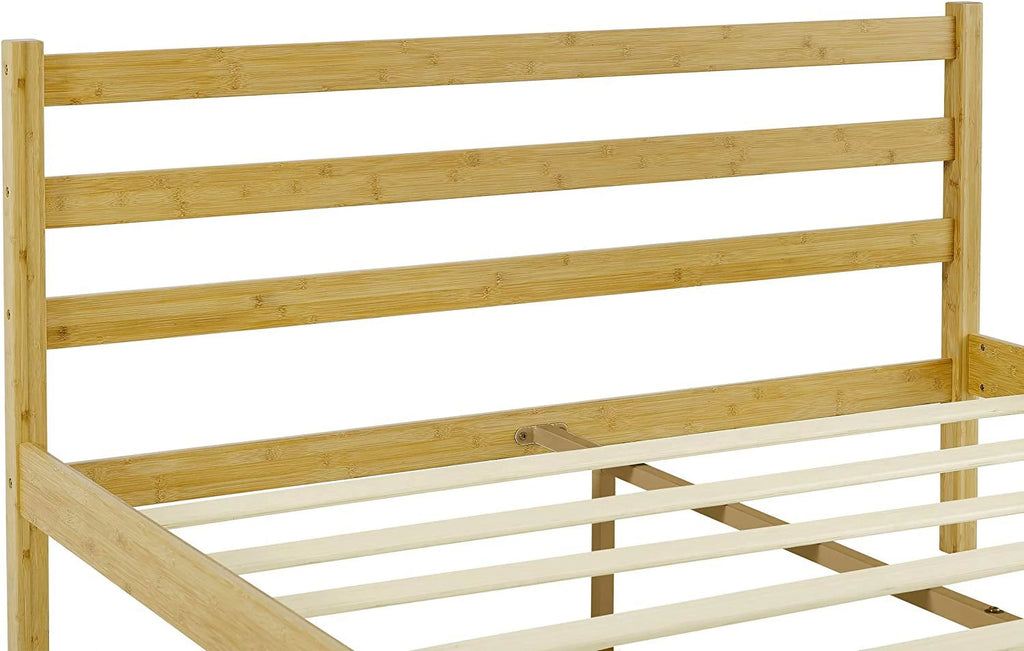 Natural Bamboo Queen Platform Bed Frame With Headboard Y583440