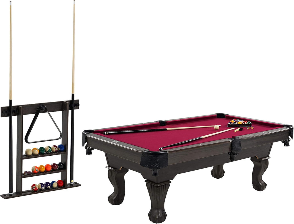 7.5' Drop Pocket Table with Pool Ball and Cue Stick Set V642671