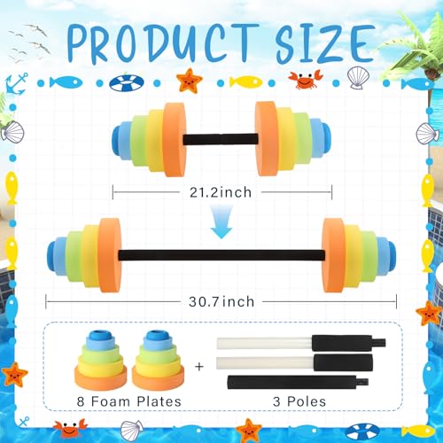 Adjustable Aquatic Exercise Dumbbells with 4 EVA Foam D148632