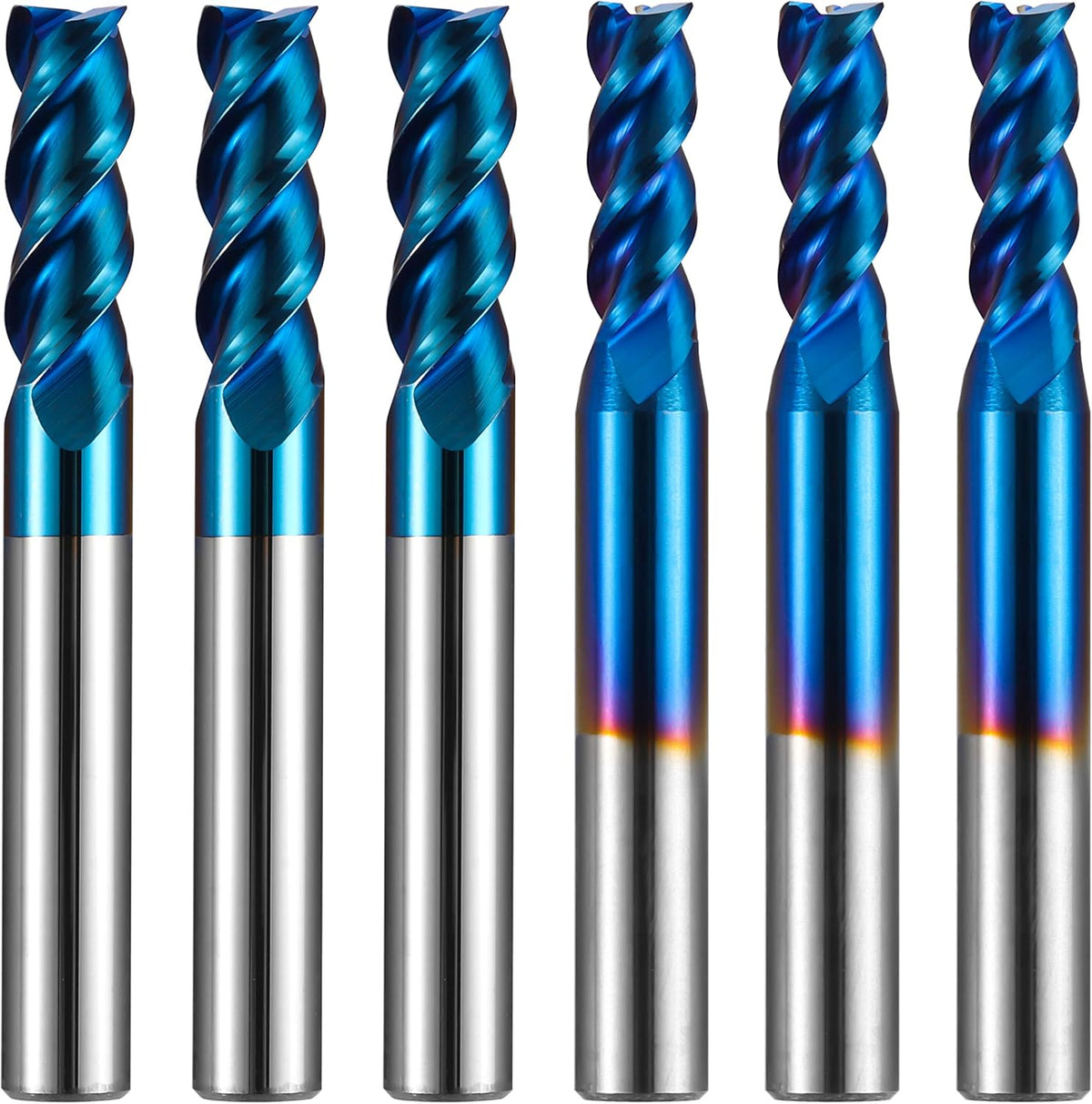 6pcs 3-Flute Square End Mill 1/4'' Shank X49278
