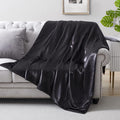 Black Cooling Satin Throw Blanket (90'' x 90'') N475967