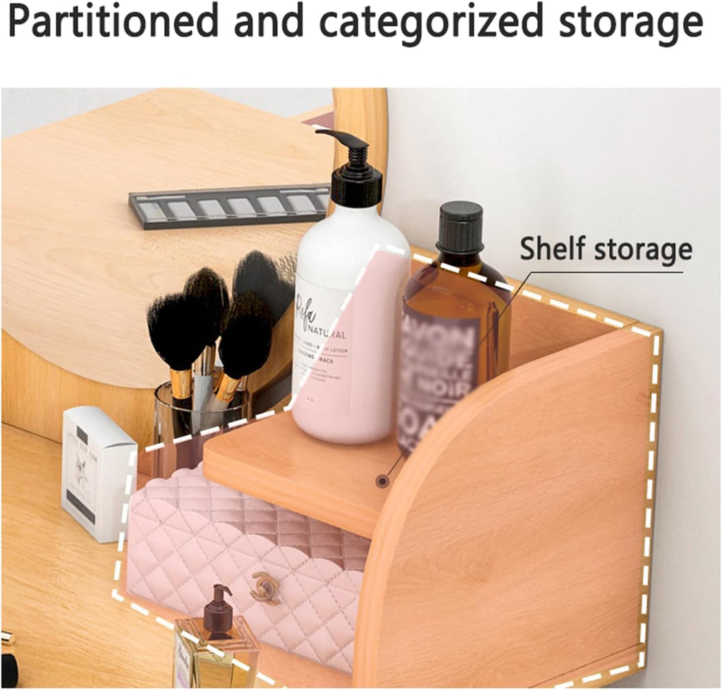 Makeup Vanity with Mirror and 2 Drawers N899853