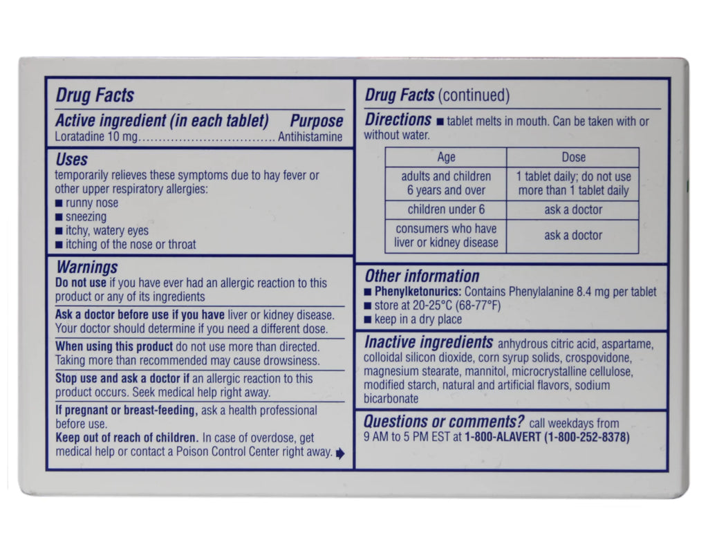Alavert Allergy Orally Disintegrating Tablets, Non-Drowsy Antihistamine, 60 Count V440887