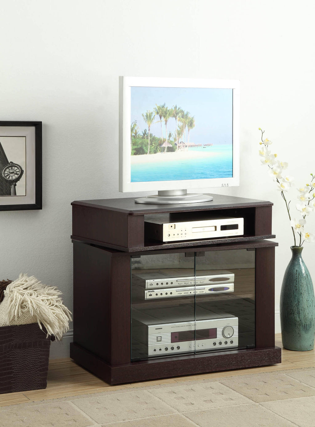 Cherry Swivel Top Entertainment Cart A722747