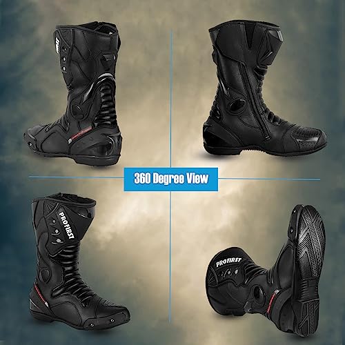 Motorbike Leather Boots Motorcycle Waterproof Shoes Armored Boot Protection Anti Slip Racing Sports J20516