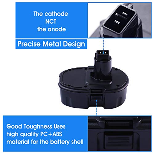 2-Pack 4500mAh Replacement Battery Compatible with Dewalt 18V Battery Cordless Drill Drivers T356
