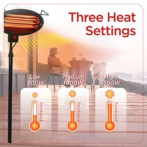Patio Floor Electric Heater with 3 Heat Settings N453857