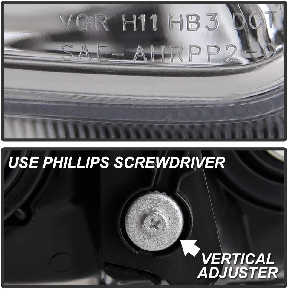 Chrome Housing Headlights Assembly Pair Set J205