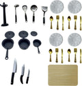 Miniature Kitchen Cookware Accessories Mini Pot Dish Knife Fork Q518