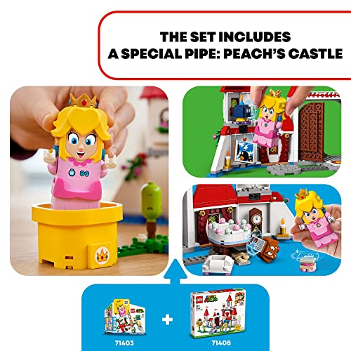 Peach’s Castle Expansion Set 71408, Buildable Game Toy with Bowser and Toadette Figures P5048