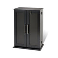 Black Locking Media Storage Cabinet with Shaker Doors W412513