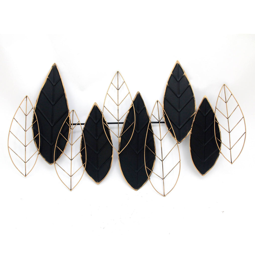 Black/Gold Metal Leaf Wall Decor Q8790