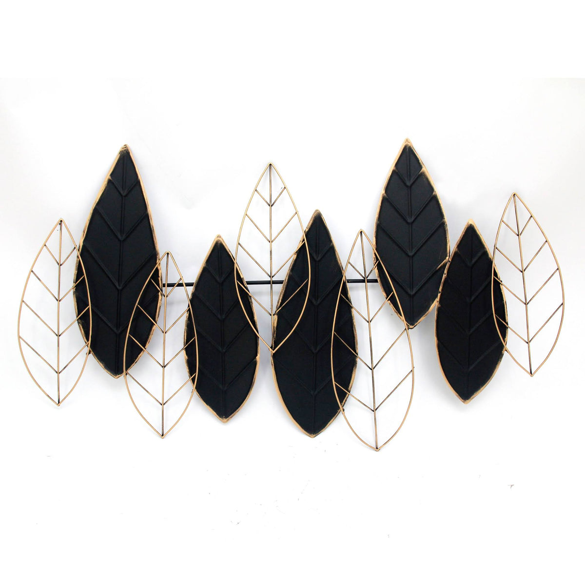 Black/Gold Metal Leaf Wall Decor Q8790